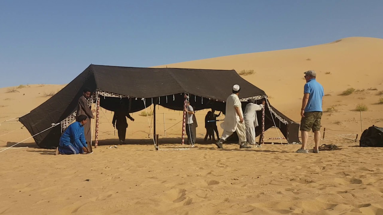 Rigging a Traditional Bedouin Tent in the Abu Dhabi Dessert