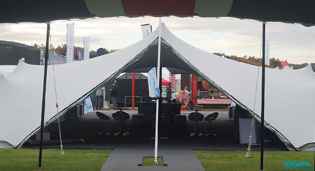 Integrated stretch tent accessories
