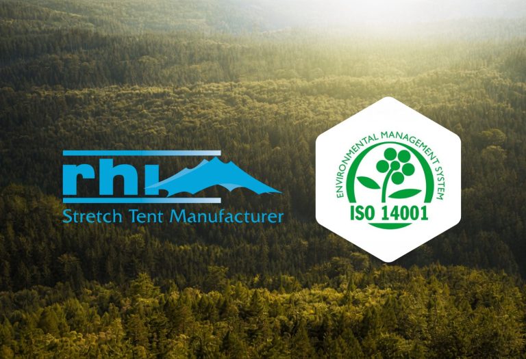 Het RHI-logo naast het keurmerk voor milieumanagement volgens ISO 14001