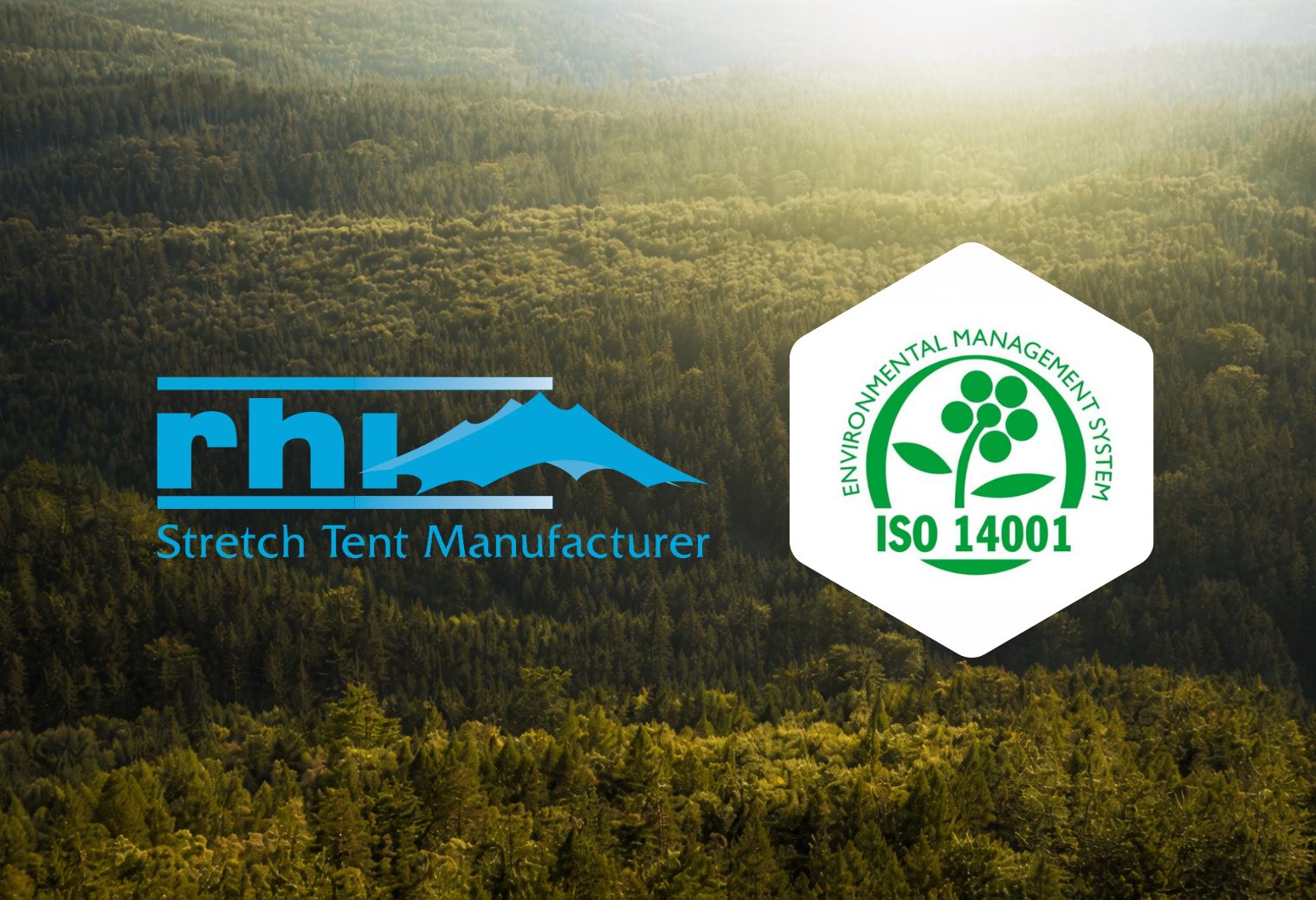 RHI logo beside the ISO 14001 environmental management certification mark