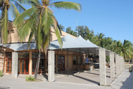 17 CUSTOM STRETCH TENT HOTEL RENOVATION PEMBA MOZAMBIQUE GRAY