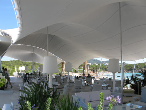 6 CUSTOM STRETCH TENT IBIZA BEACH FRONT GREY
